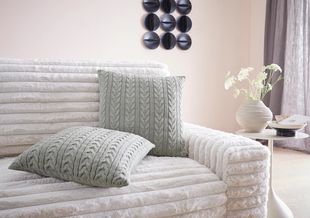 LeGer Home by Lena Gercke Dekokissen »Trisha, 2er Set« Modernes Strickmuster, 50x50, ohne Füllung, Zopfmuster, 2er Set
