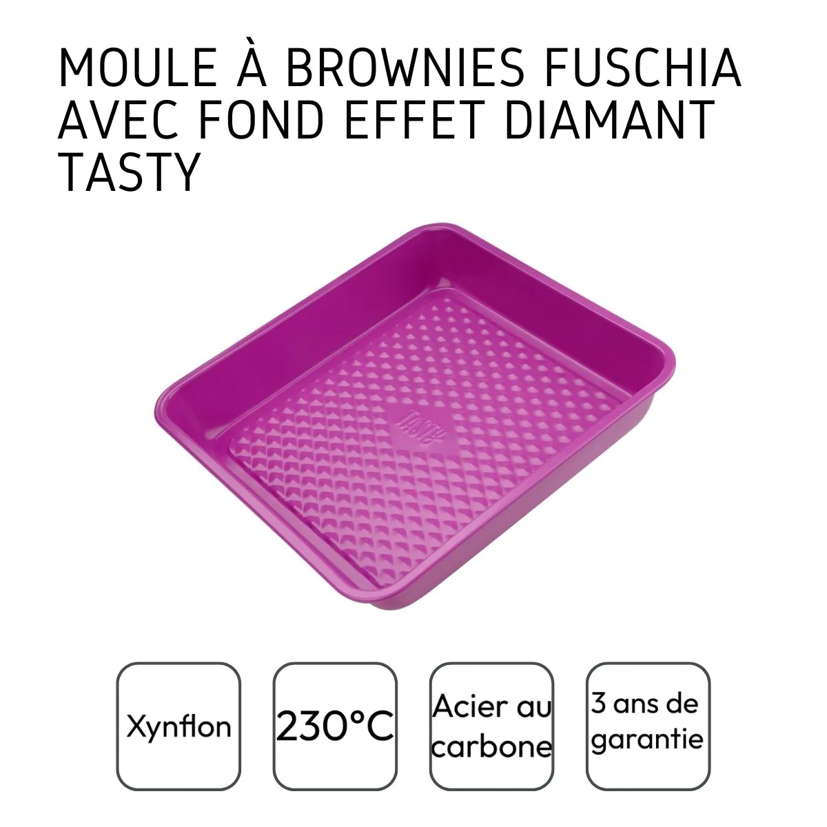 Moule à brownie fuchsia 23 cm Pâtisserie Tasty