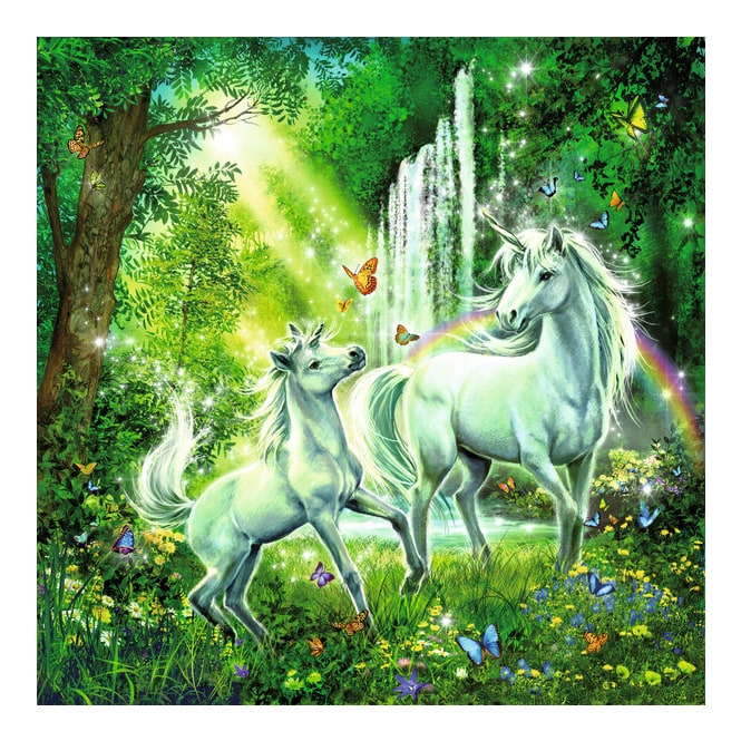 Puzzle-Box - Schöne Einhörner - 3x 49 Teile