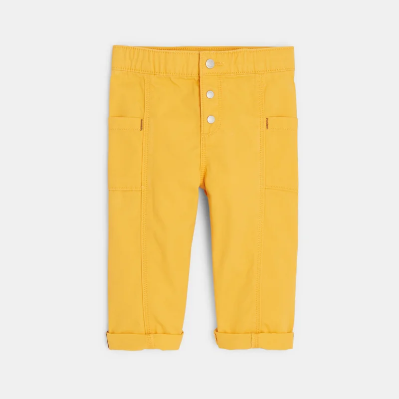 Pantalon peau de pêche jaune bébé garçon Jaune