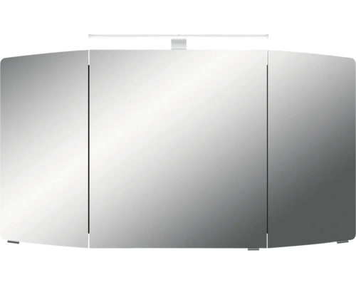 Pelipal Sunline 104 badkamermeubelset (B x H x D 181 x 200 x 50,5 cm), frontkleur: Riviera eiken, 5-delige set bestaande uit een wastafel in wit mineraalglas, een badmeubel en een spiegelkast met LED-verlichting.