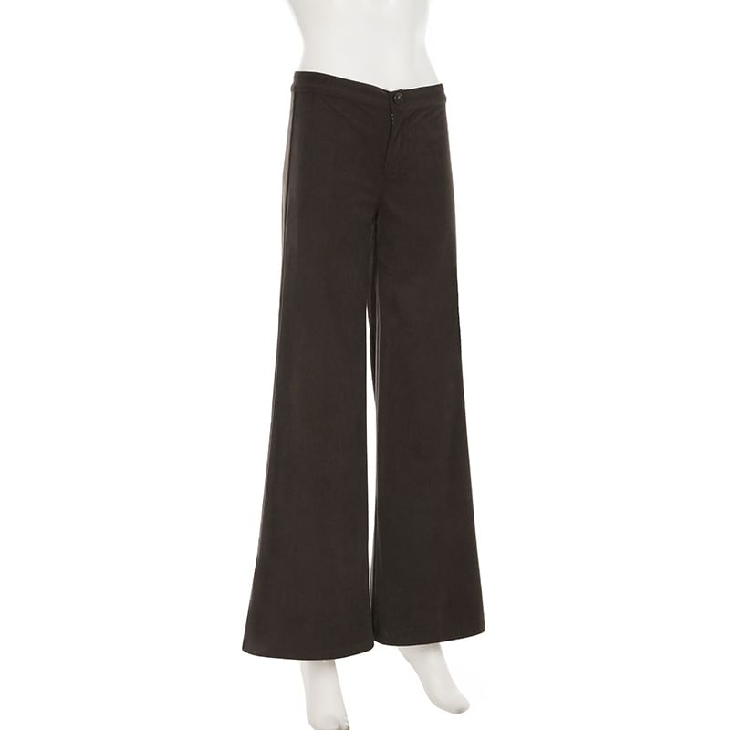 BrickBlack - Corduroy broek met wijde pijpen en middelhoge taille