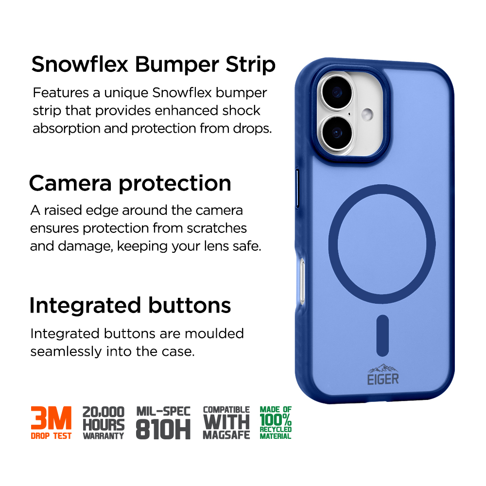 iPhone 17 MagSafe Blizzard Case GRS Schutzhülle aus Recycelten Materialien (EGCA00912) - Blau