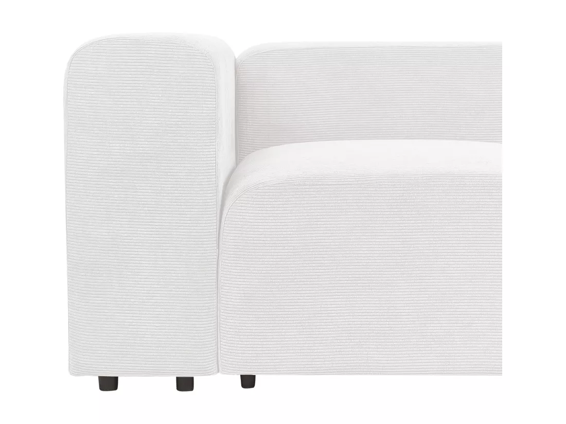 Canapé 3 places modulable avec ottoman en velours côtelé blanc FALSTERBO