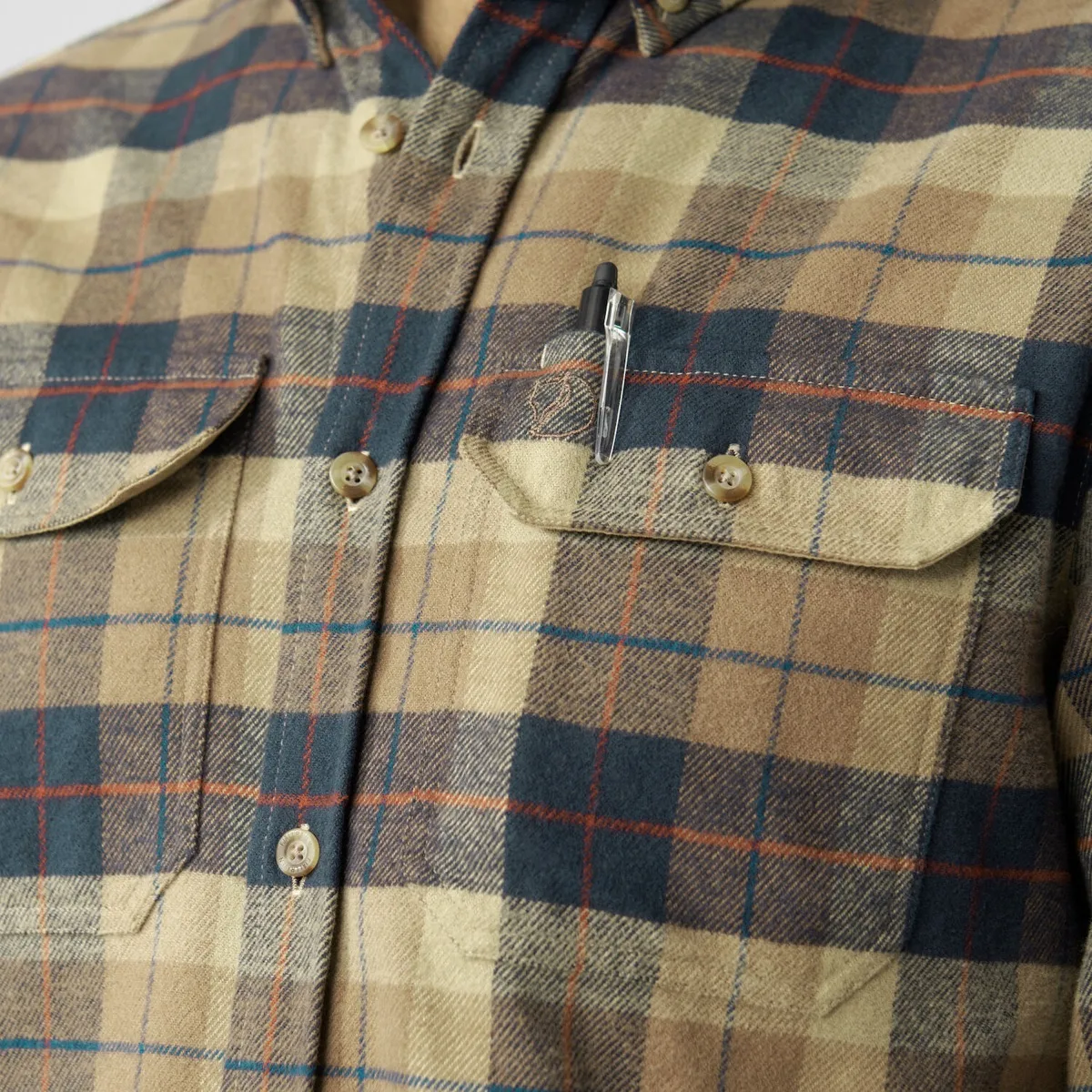 Fjällräven Men's Singi Heavy Flannel Shirt Autumn Leaf-Dark Navy