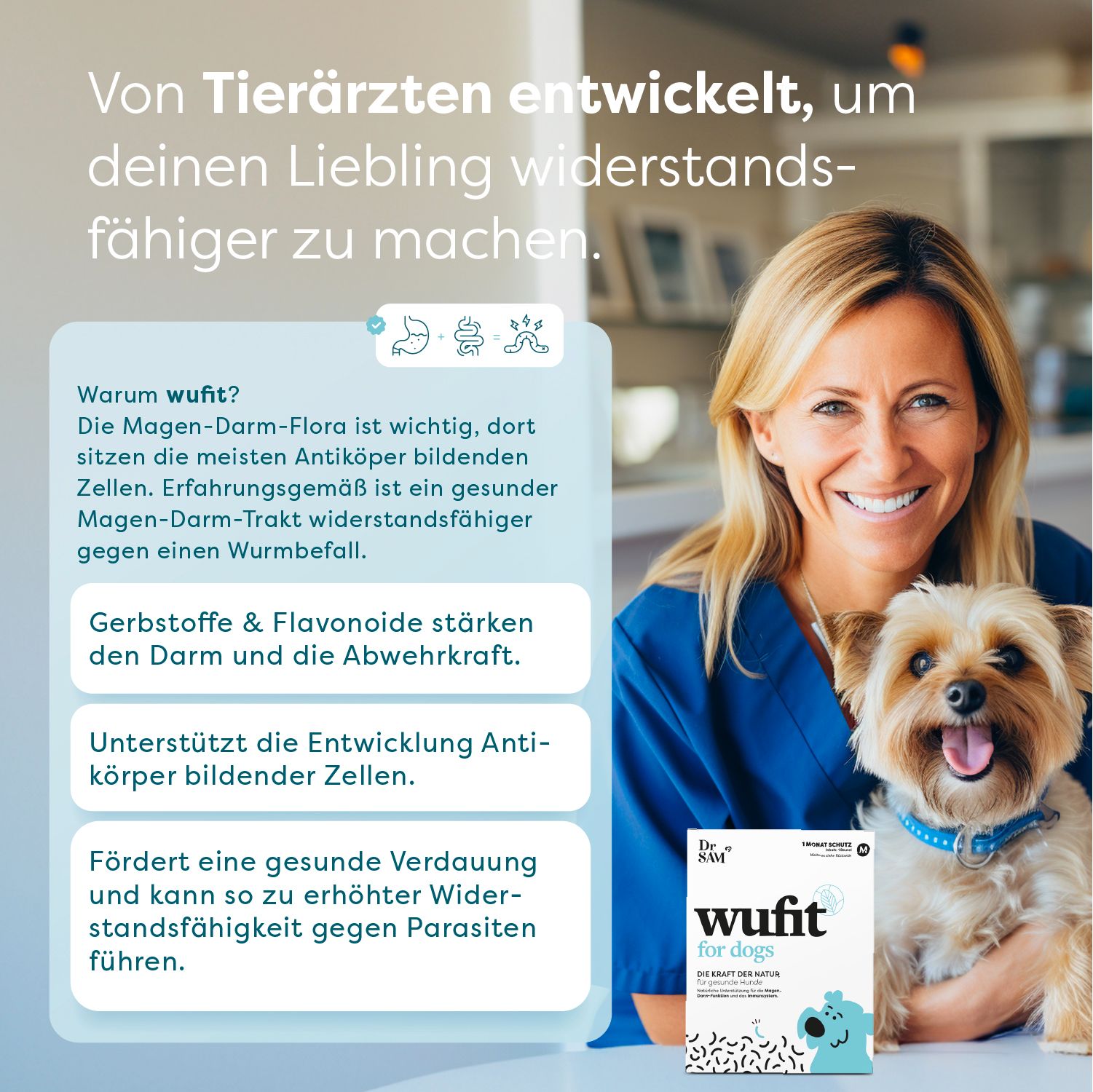 Dr.SAM Wufit Dog L - Unterstützung der Magen&Darm Funktion nach einem Wurmbefall
