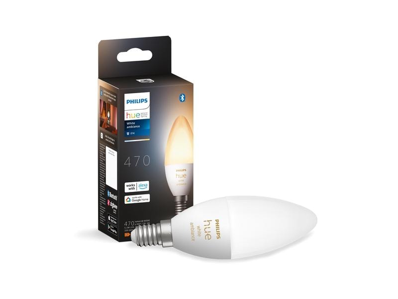 Philips Hue Leuchtmittel White Amb. Einzelpack E14 320 lm Per Bluetooth steuerbares Hue E14-Leuchtmittel
