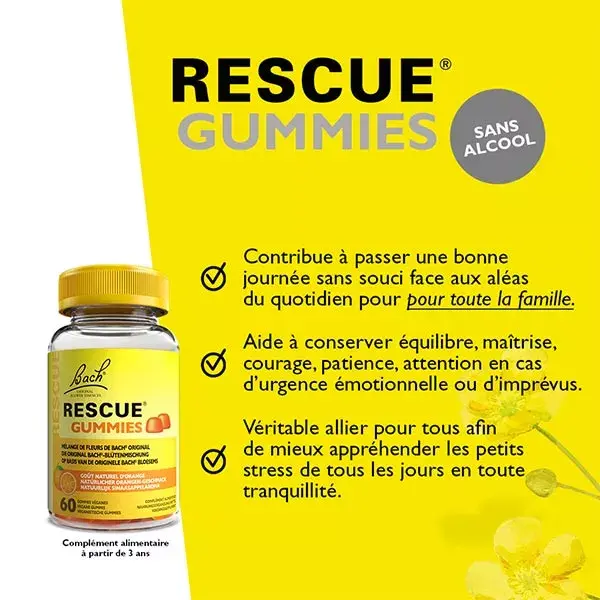 Rescue Gummies saveur Orange 60 unités