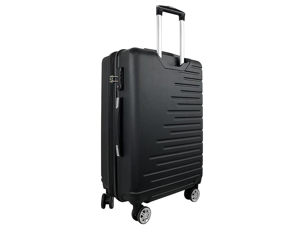 MALA DE VIAGEM MÉDIA RÍGIDA AIRPORT PRETO 8 RODAS 65 CM