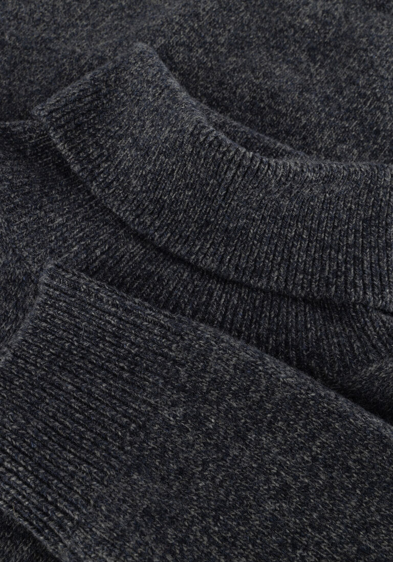 donkergrijze profuomo trui pullover roll neck wool blend