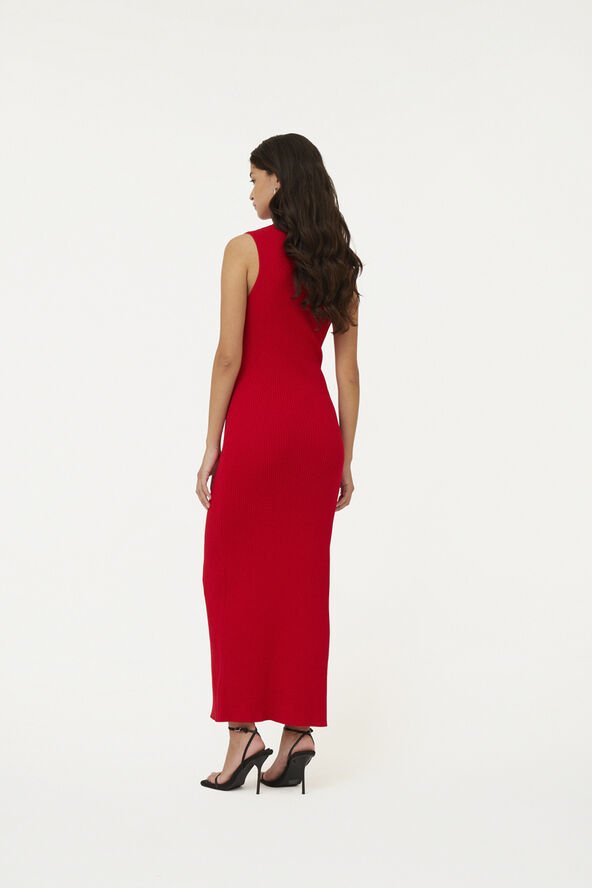 ROTATE Birger Christensen Knit Midi Dress Racing red