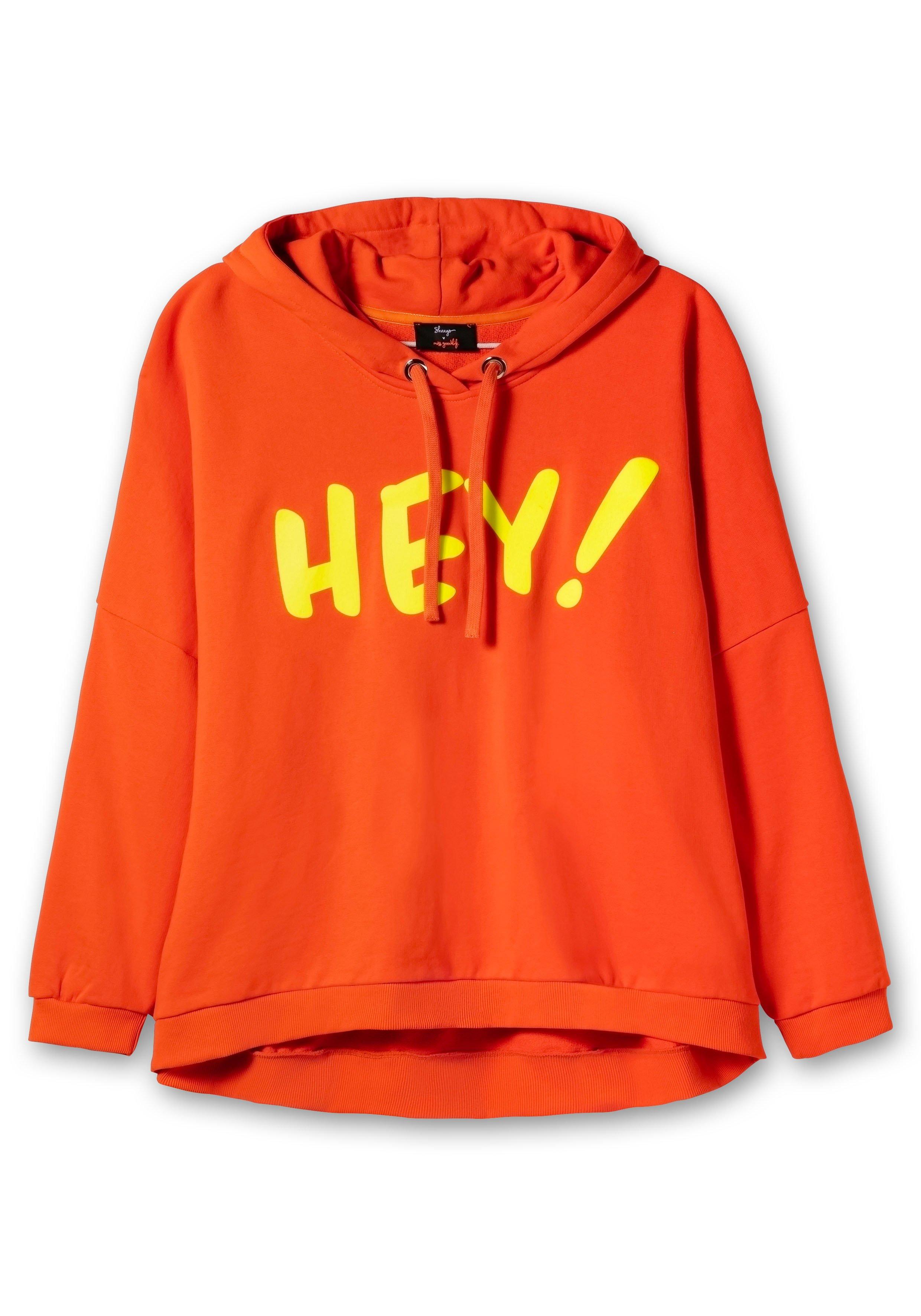 Kapuzensweatshirt mit Neon-Wordingprint