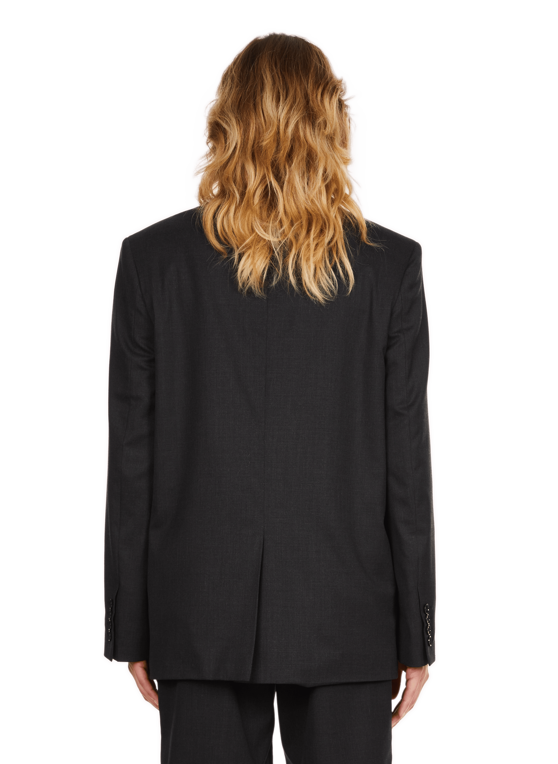 UCUT - Veste de tailleur sans col en laine mélangée| Gris