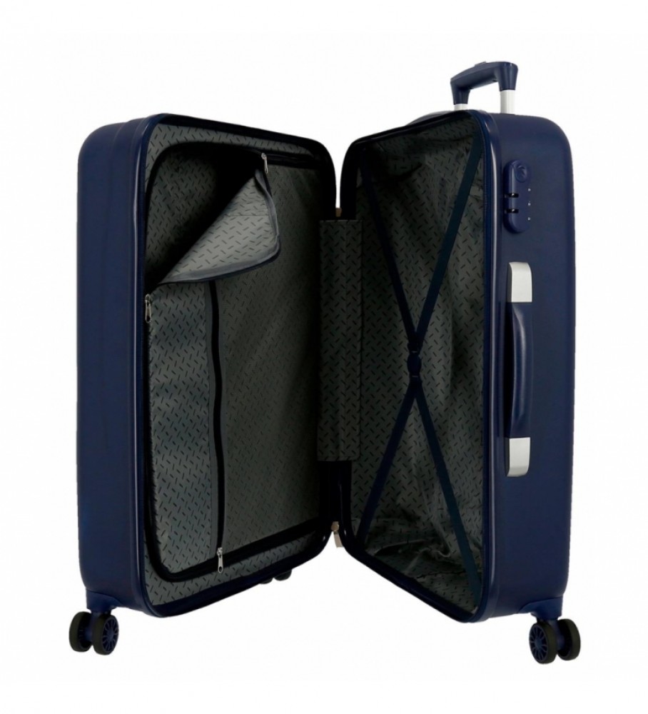 Mala de viagem média Joumma Bags Capitão América Rgida azul - 68x48x26cm -
