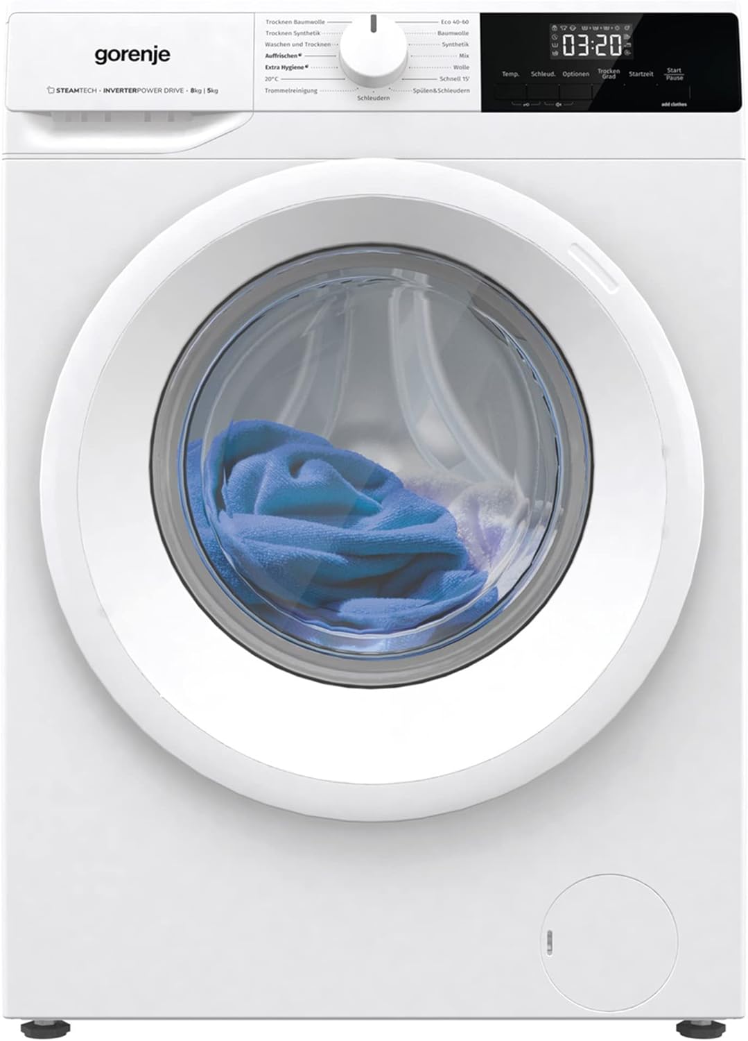 Gorenje W3D2A854ADPS /DE Waschtrockner 8kg waschen / 5kg trocknen AquaStop 15 Programme LED Display Überlaufschutz Wäschenachlege Funktion