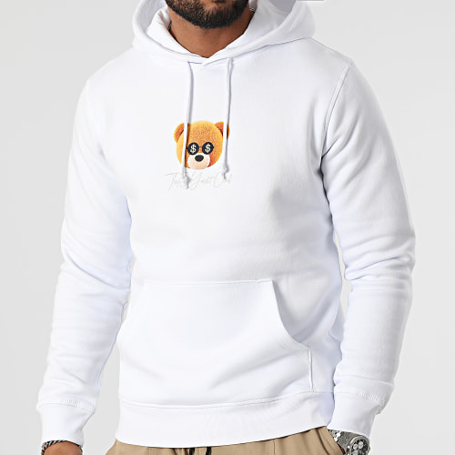 Sweat Capuche Cash Is King Blanc