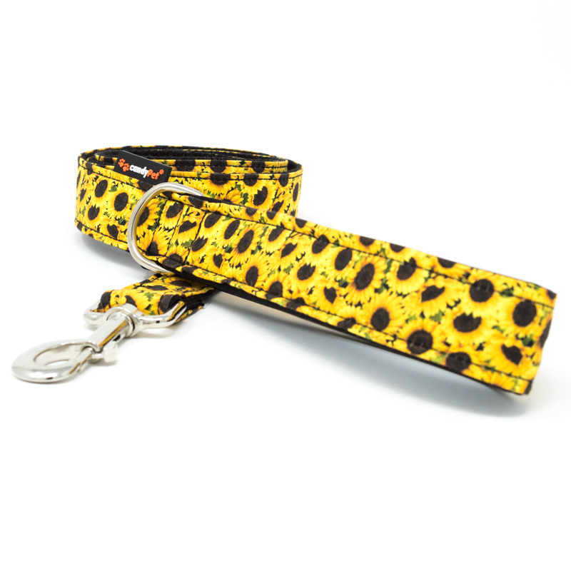 Guia para cães candyPet® - 120 cm com alça acolchoada - Modelo amarelo