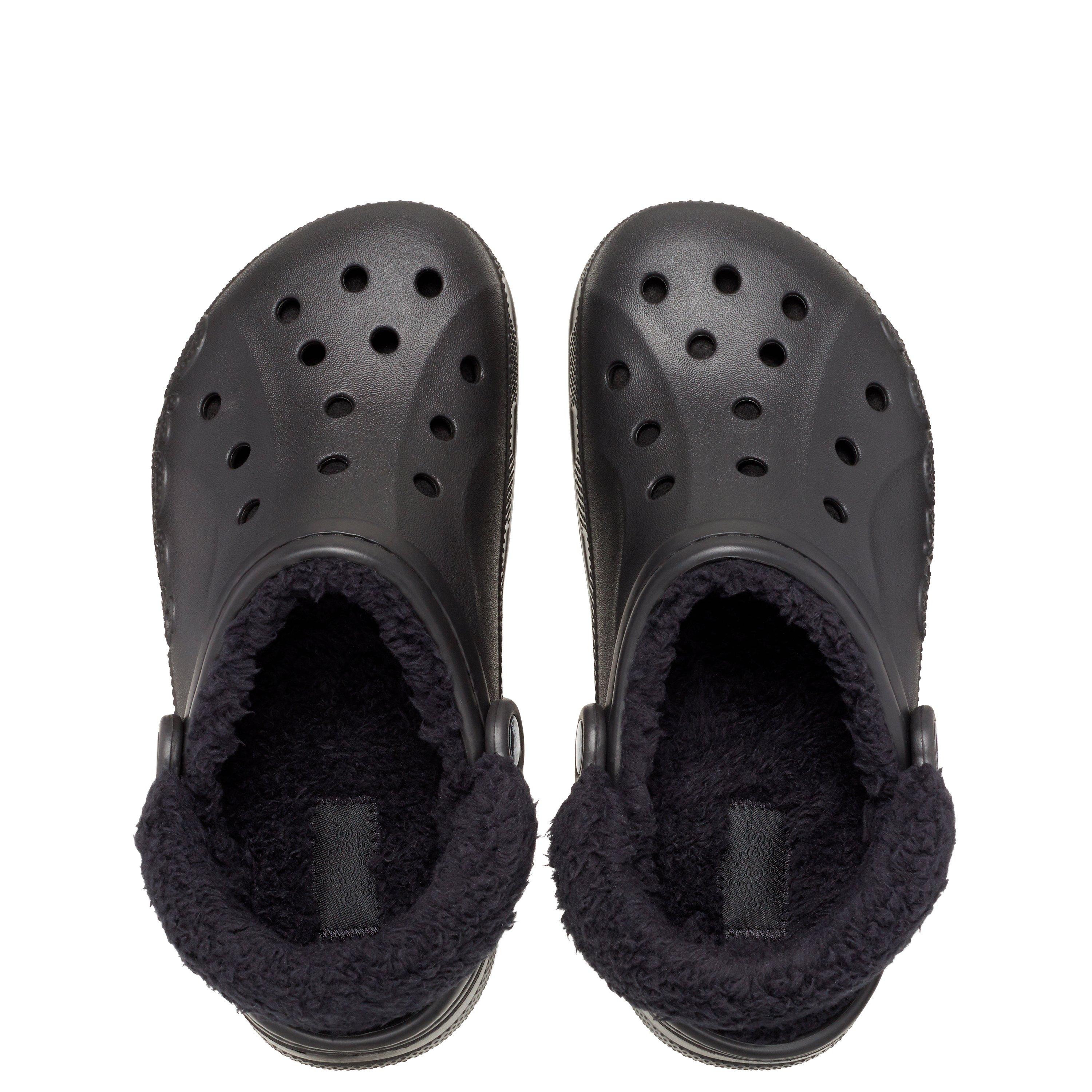 Crocs Baya Lined Fuzz Strap Clogs Womens