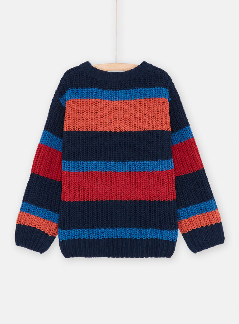 Pull multicolore à rayures garçon