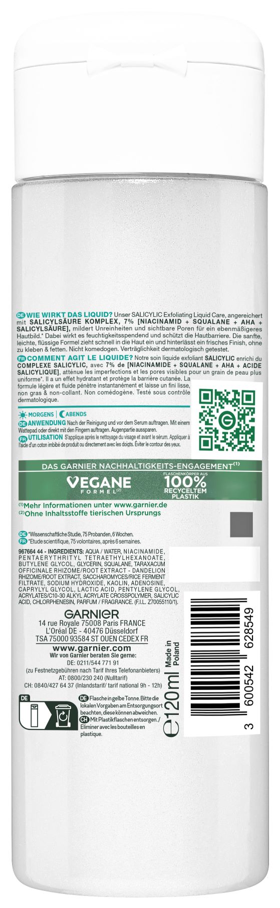 GARNIER Salicylic Exfoliating Liquid Care<br>120 ml