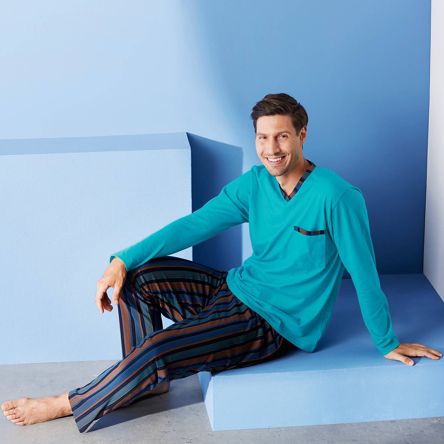 Erwin Müller Single-Jersey Herren-Schlafanzug