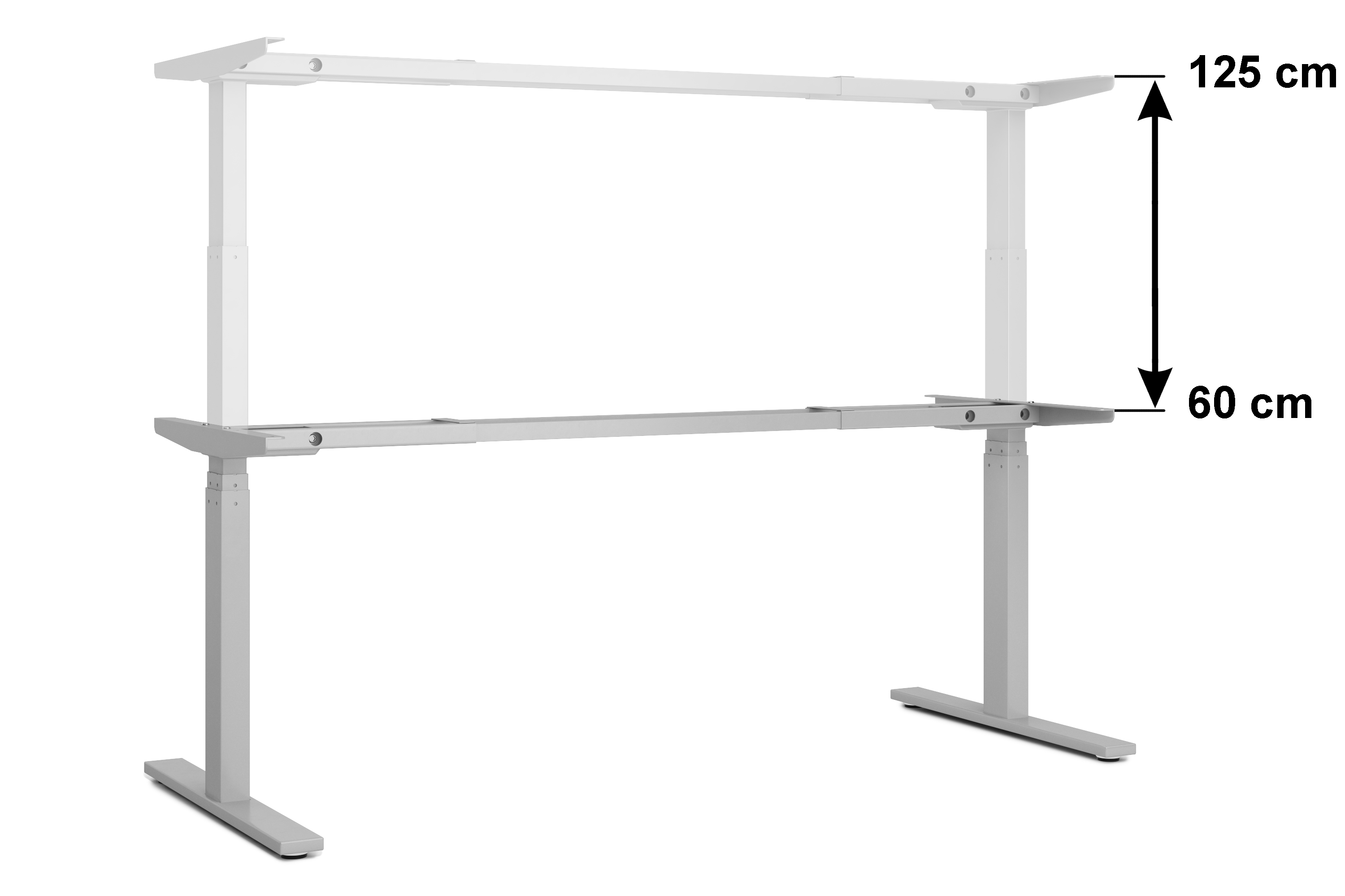 Tischgestell Stehpult elektrisch grau 180 - 200 cm