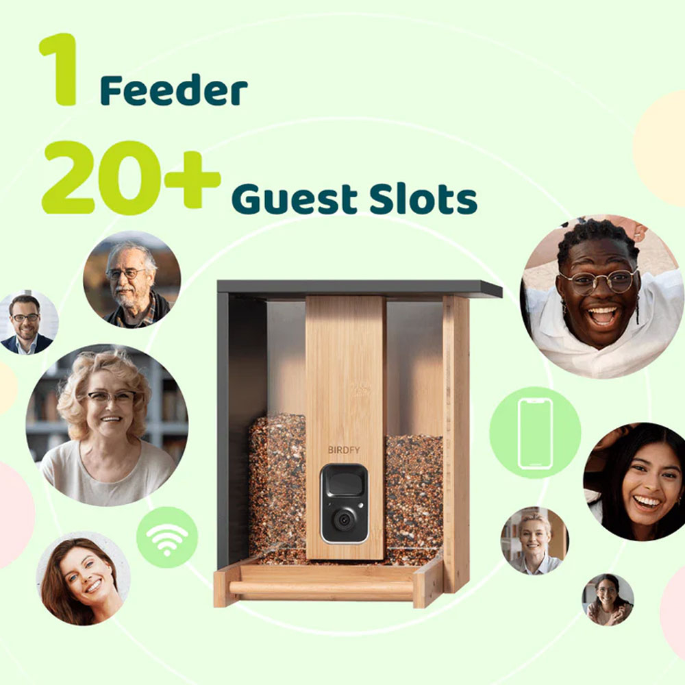 Birdfy Bambus Solar Vogel Haus Vogelfutterspender Smarte Outdoor Wildvogel Futterstation mit Full HD Kamera IP65 (EPPAMBNI8402110)