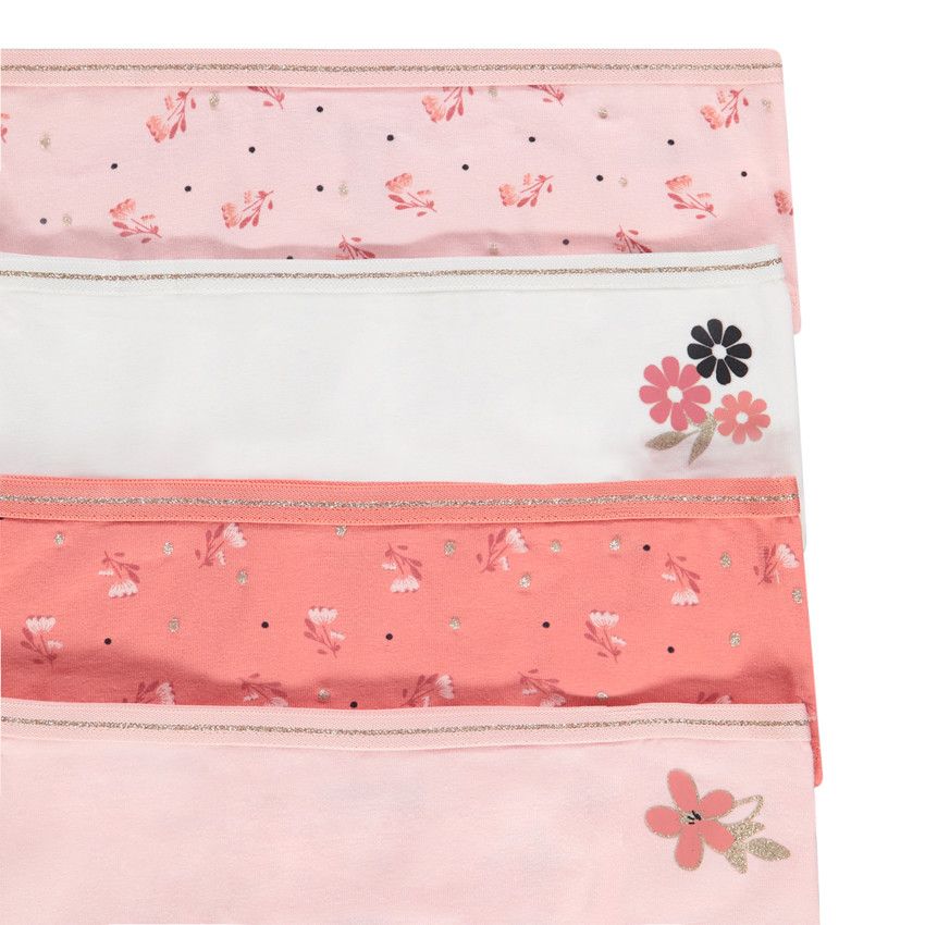 Lot de 4 shorties fantaisie motifs floraux pour fille - Multicolore
