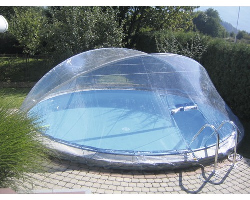 Zwembadafdekking Planet Pool Cabrio Dome transparant voor smalle leuning Ø 350 cm