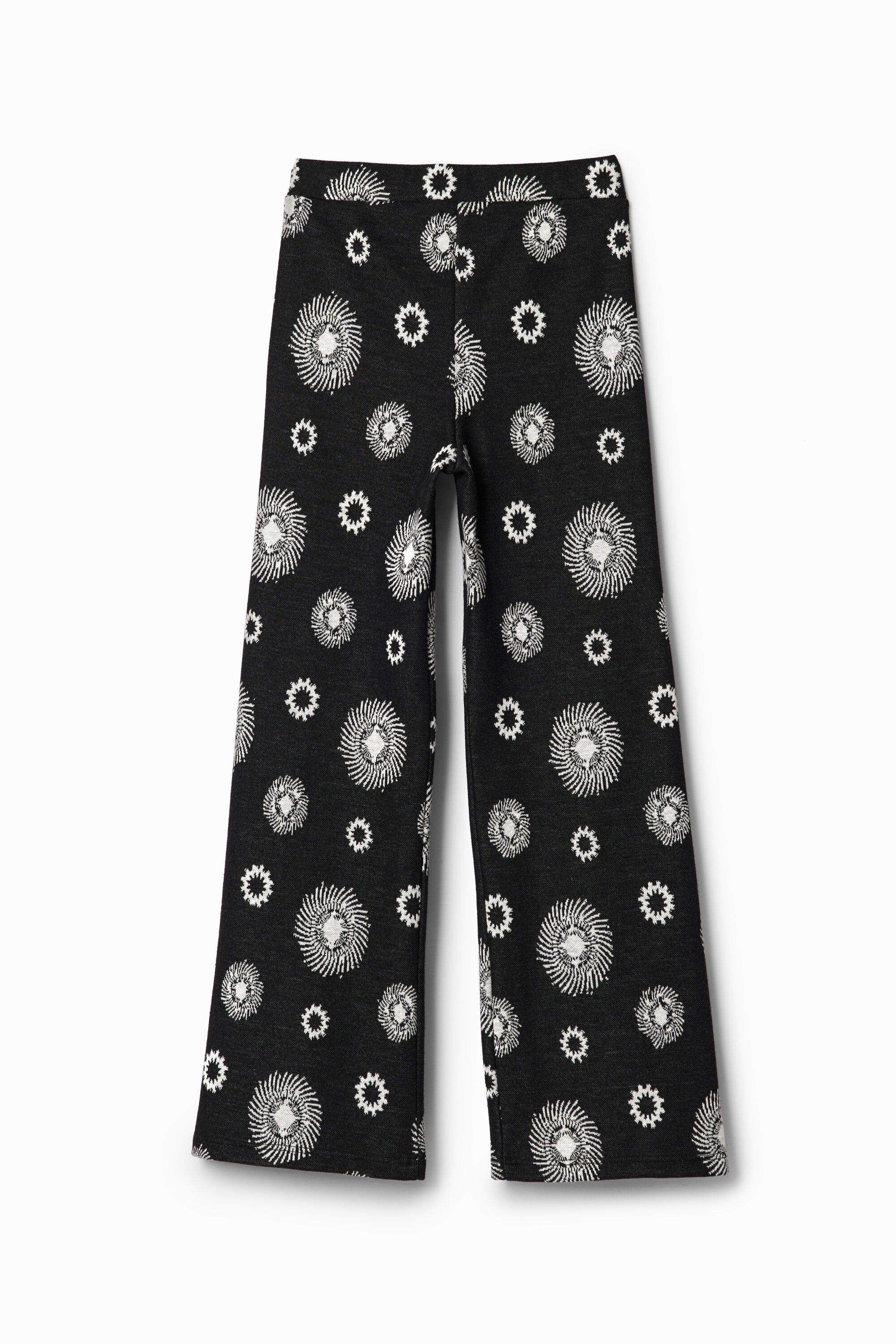 Calça flare geométrica