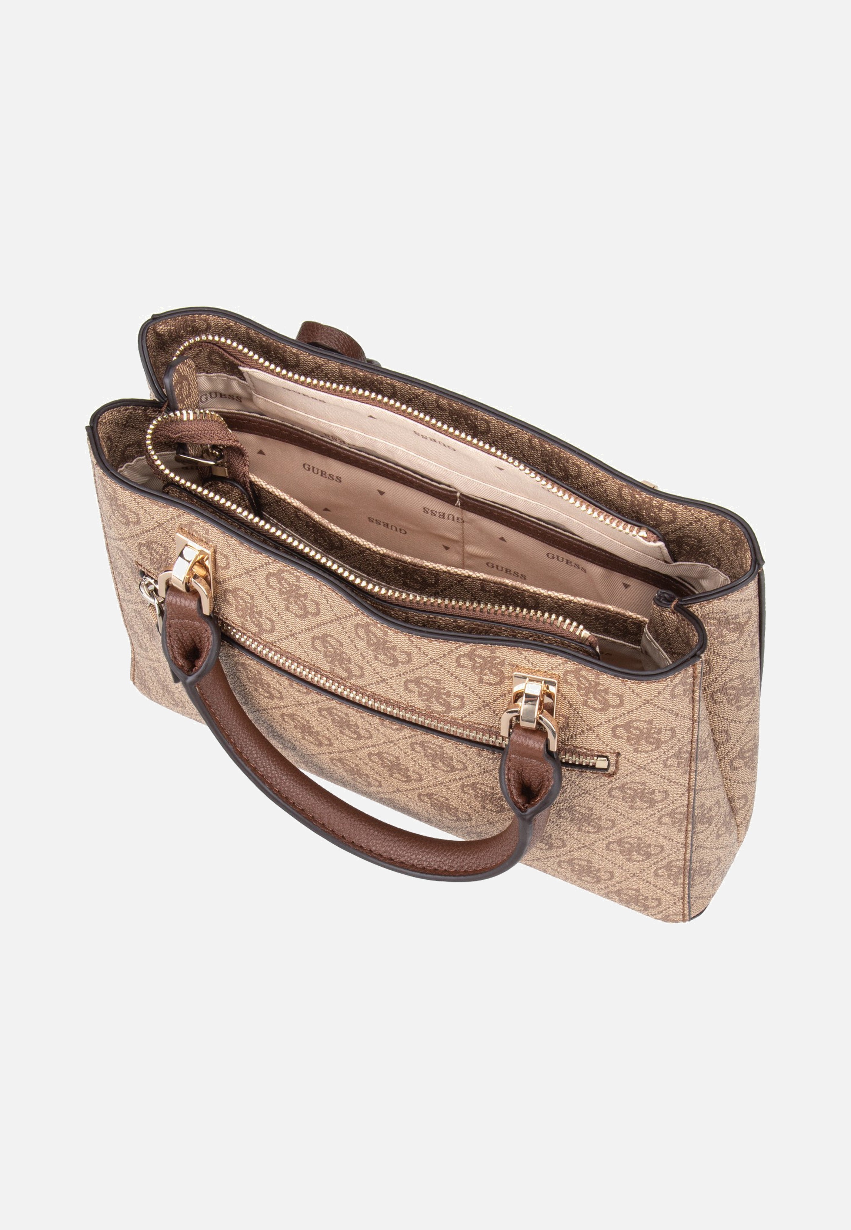 Noelle II Sml Multi Comp Latte Logo/Brown - Satchel