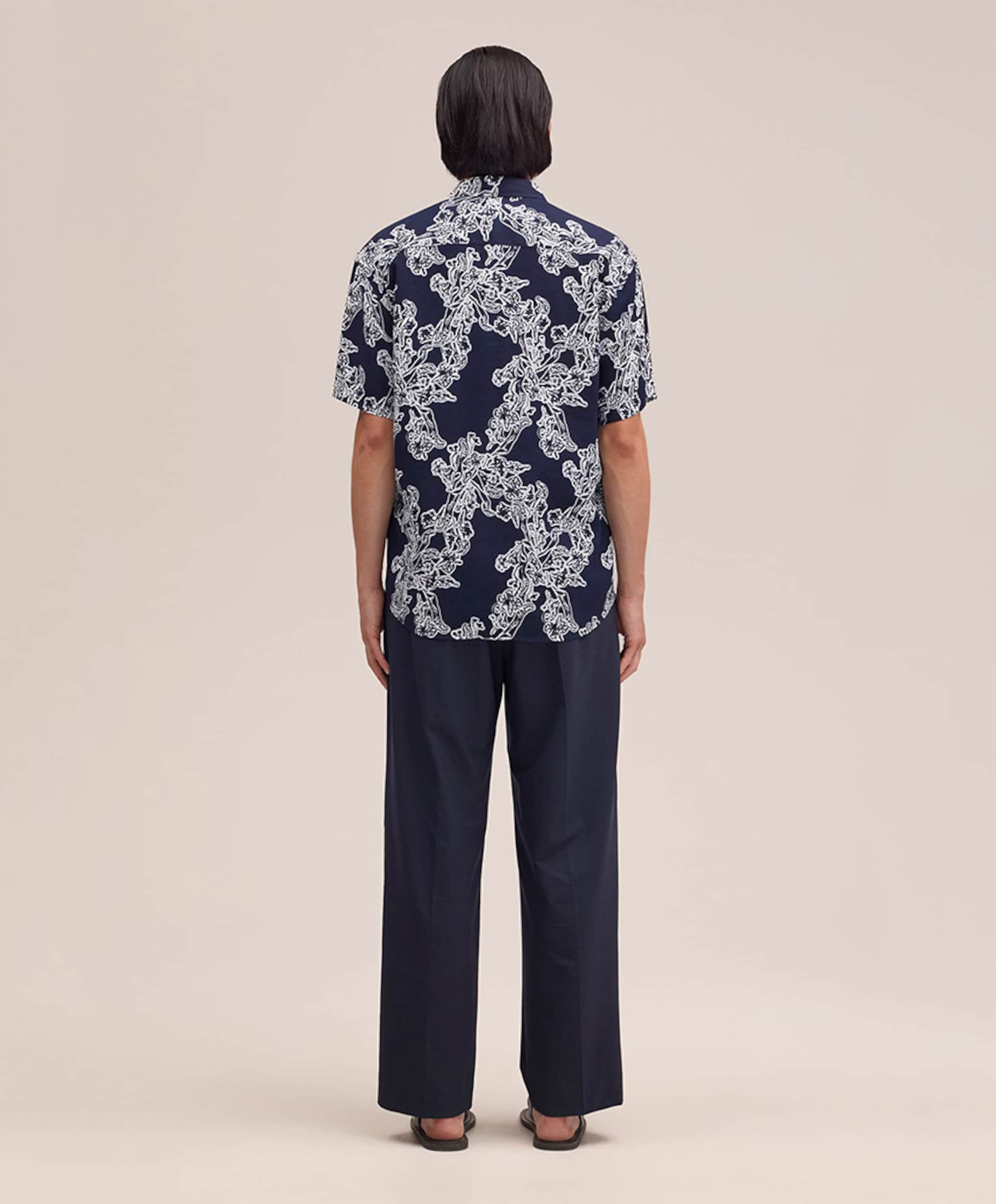 NN.07 Heren overhemd korte mouw blauw