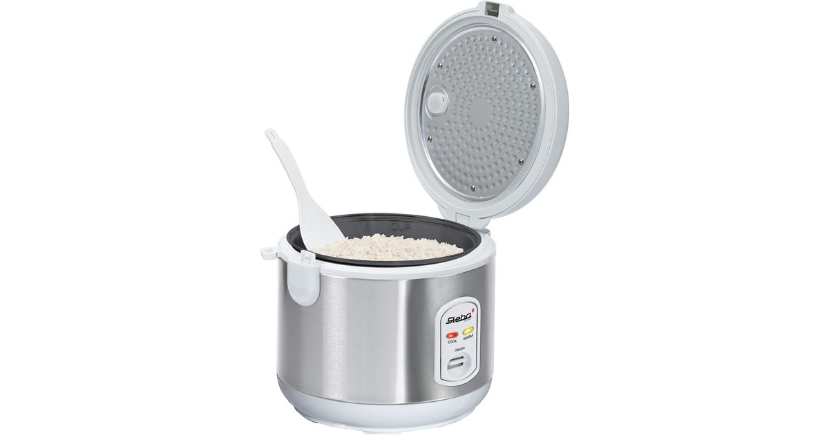 StebaRijstkoker RK 2  (Roestvrij staal/wit)