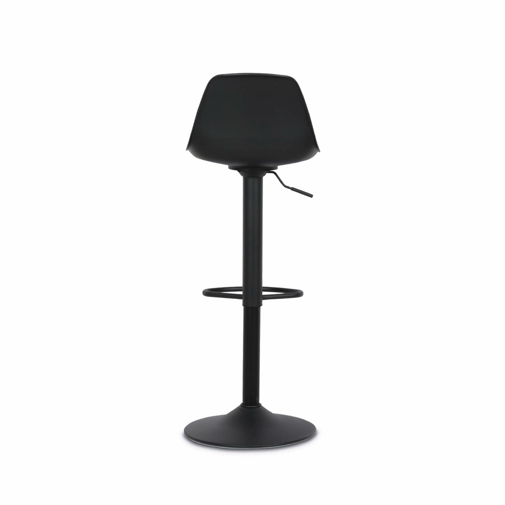 Lot de 2 tabourets de bar réglables 61.5/83.5cm - noah - simili cuir noir - hauteur réglable. Repose-pieds