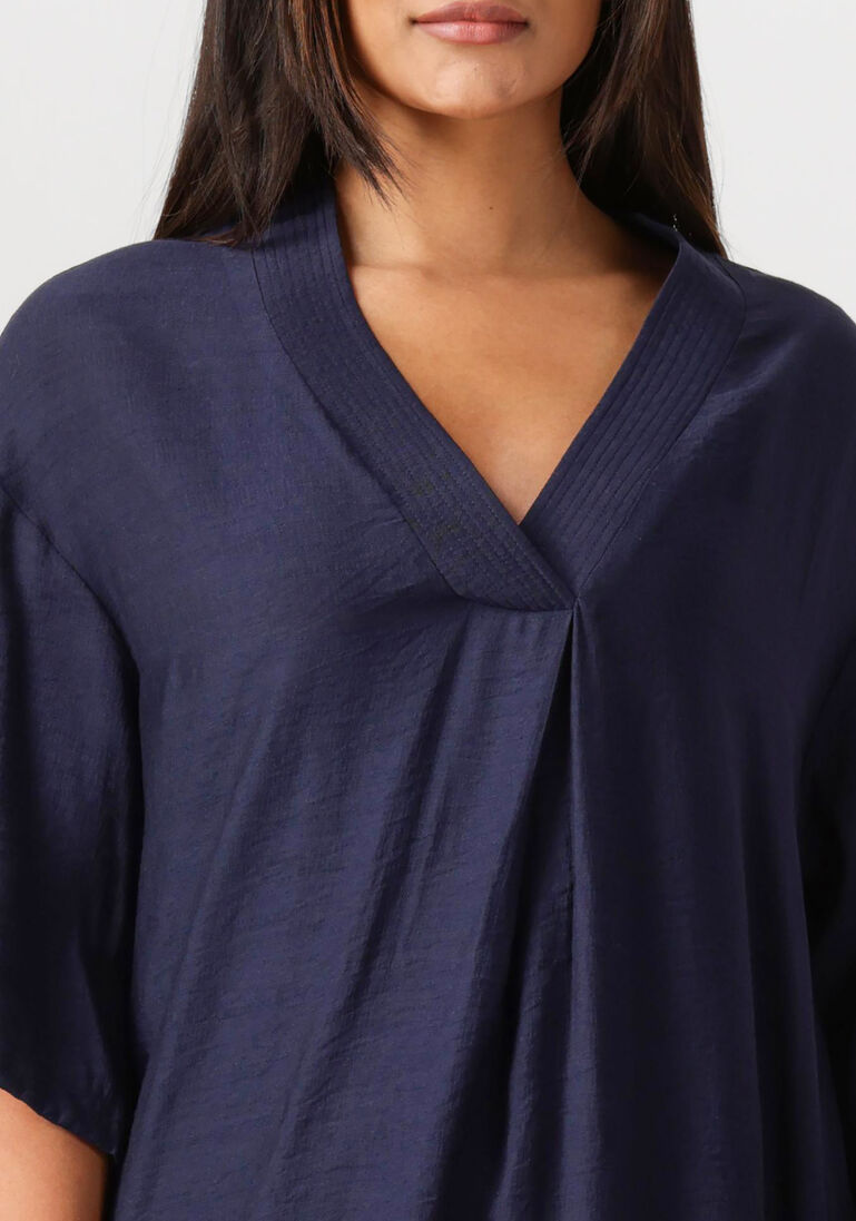 donkerblauwe co'couture mini jurk caryn pleat tunic dress