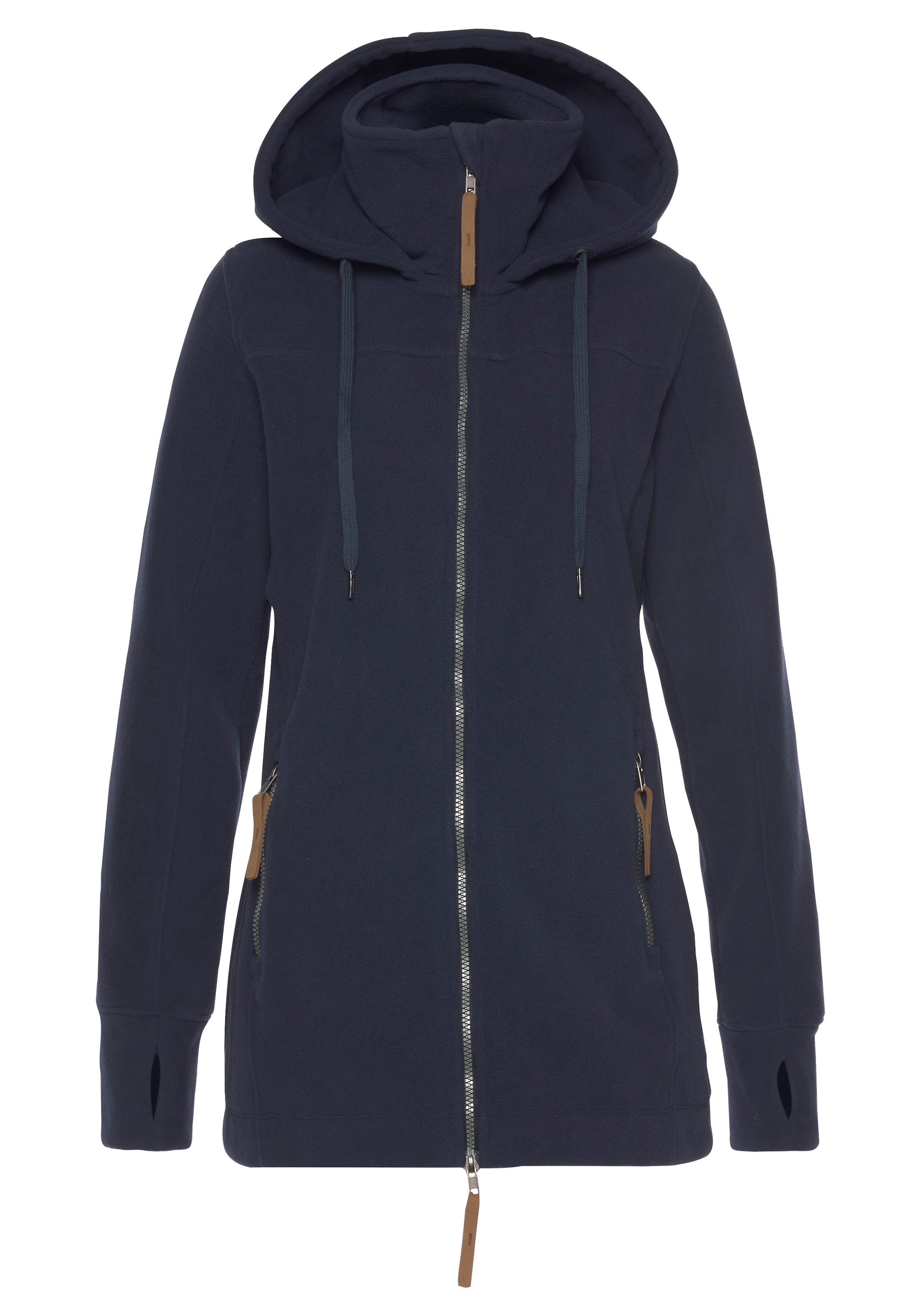Polarino Fleecejacke mit Kapuze aus Fleece,  atmungsaktiv,  schnell trocknend