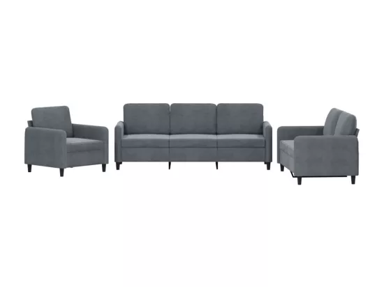 Ensemble de canapés 3 pcs gris foncé velours