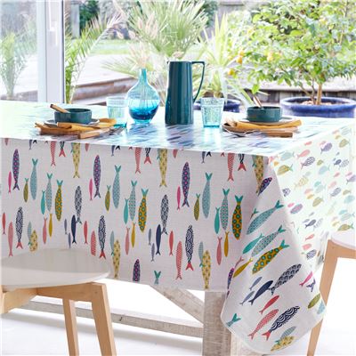 Toile cirée motif poissons