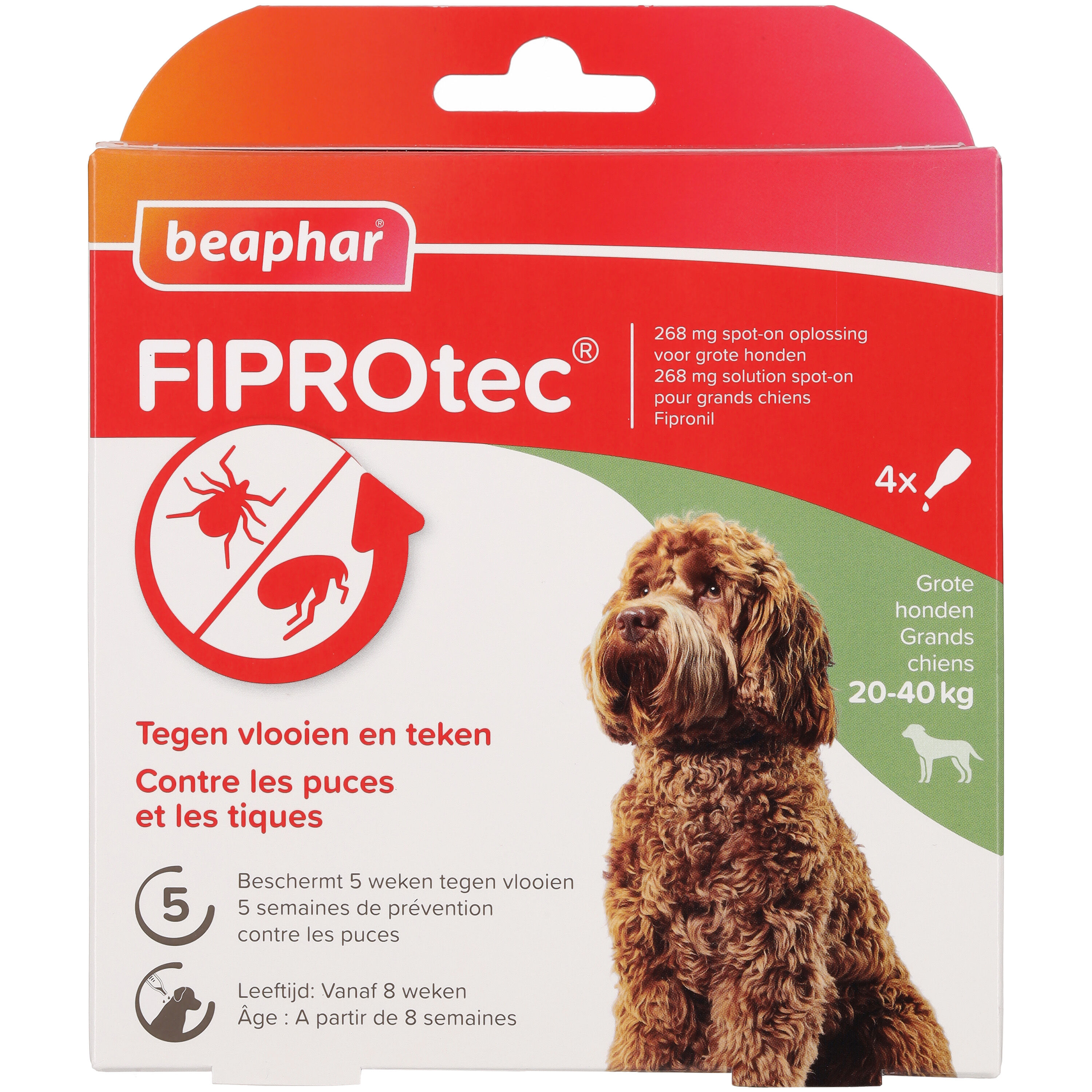 Beaphar Fiprotec Pipet - Anti Vlooien en teken - Hond - 4 Stuks - L
