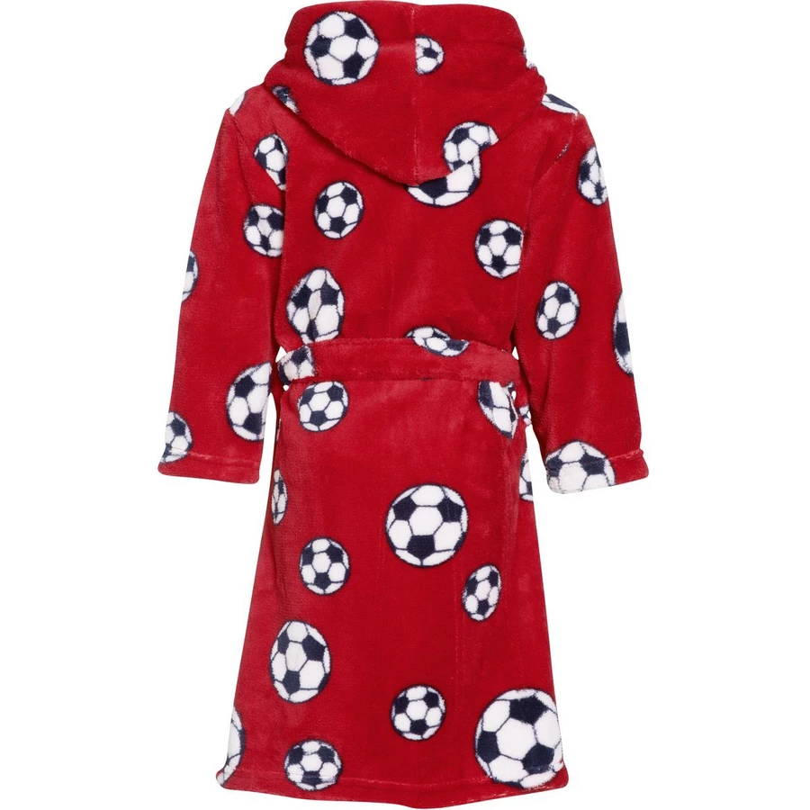 Playshoes Fleece-Bademantel Fußball rot