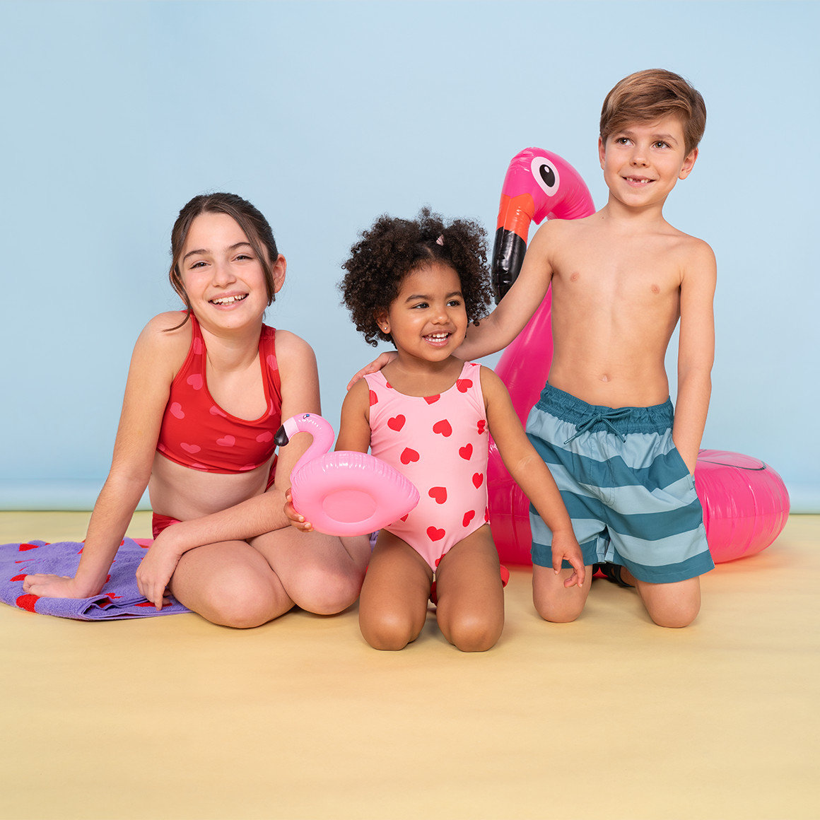 Famy Baby Badeshorts mit Streifen dunkeltürkis / helltürkis