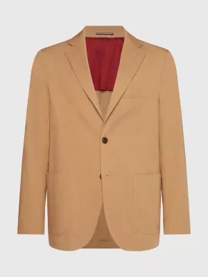 Blazer de popeline com corte slim e elegante