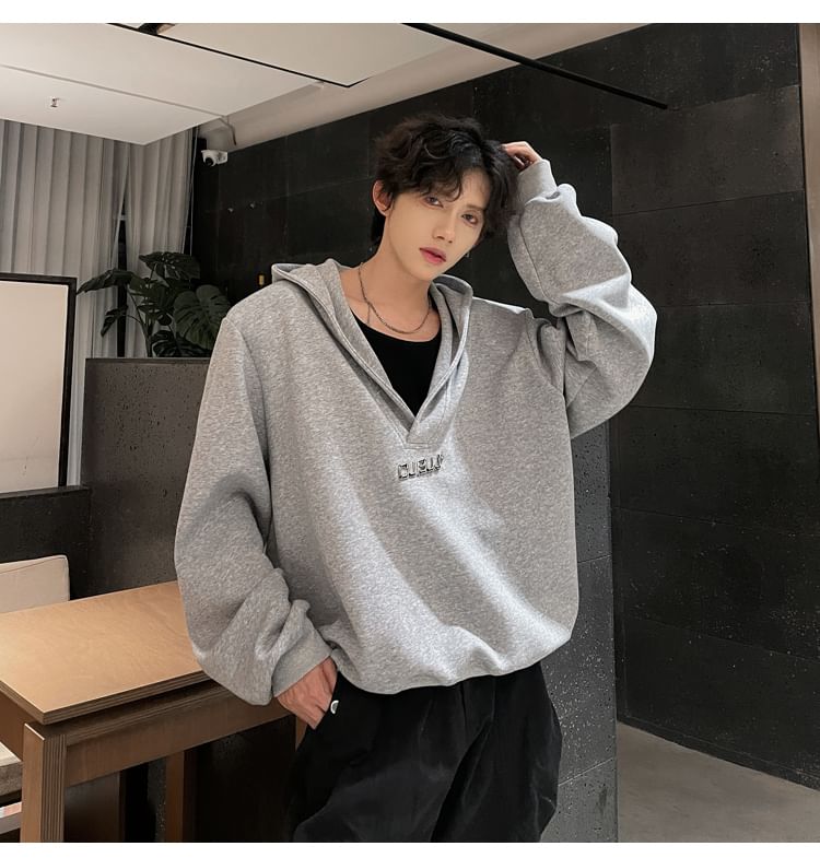 ravewider - V-hals effen hoodie