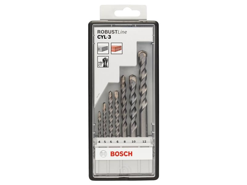 Bosch Professional Betonbohrer-Set CYL-3, 4 - 12 mm, 7-teil 7-teiliges CYL-3 Robust Line, Bohrer-Set für Bohrungen in Beton