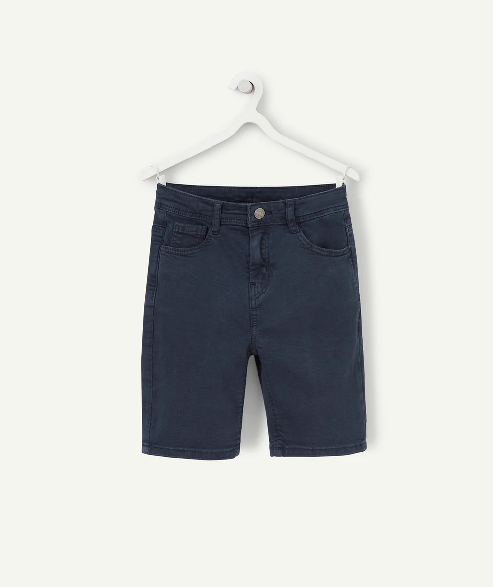 BERMUDA SLIM GARÇON BLEU MARINE EN FIBRES RECYCLÉES