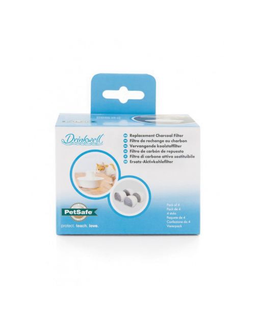 Petsafe Drinkwell Vervangende Koolfilter - Kattendrinkbak - 10x7.5x6.5 cm Grijs 4 stuks