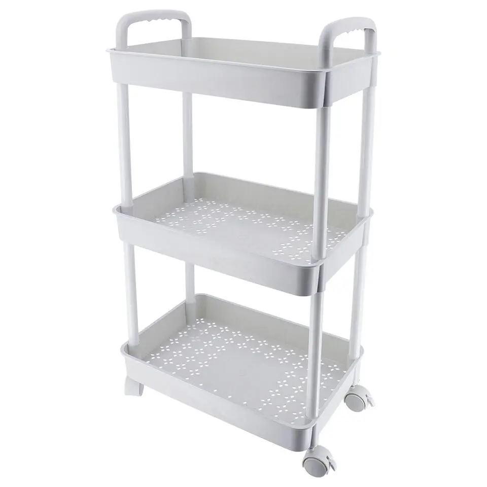 Tendance Keuken/badkamer trolley 3 laags - 38 x 26 x 77cm - wit