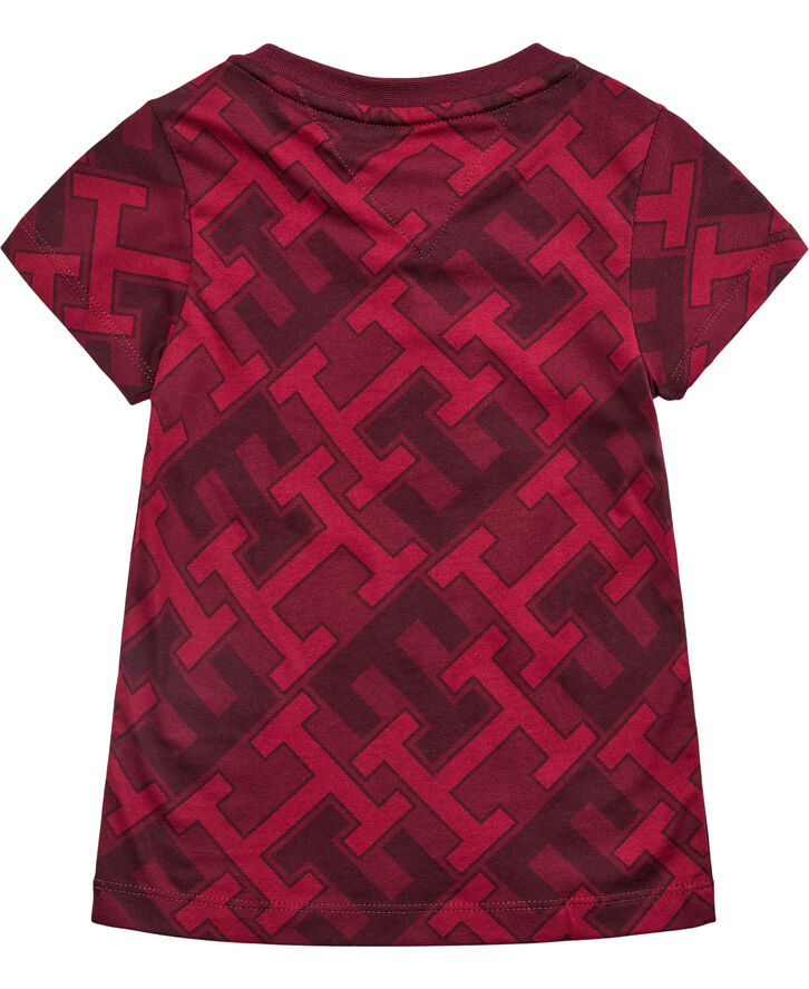 Tommy Hilfiger AOP MONOGRAM TOMMY LOGO TEE S/S Deep rouge tonal
