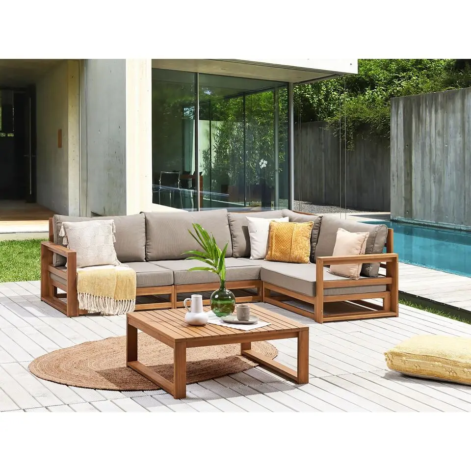 Beliani Loungeset TIMOR - Lichte houtkleur - Acaciahout
