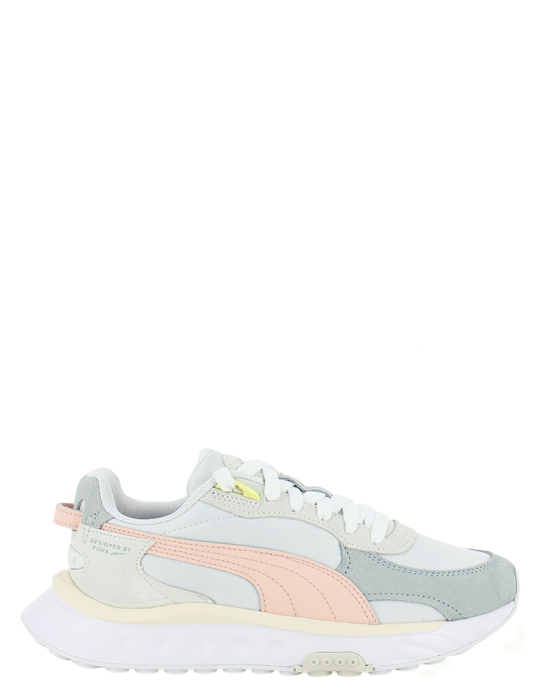 puma sneakers femme wild rider rollin blanc/rose/gris
